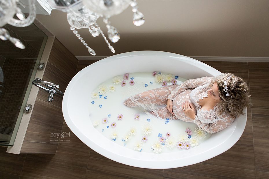 Milk Bath Maternity Photos, Milk, Toronto Newborn Photographer